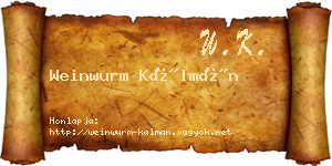 Weinwurm Kálmán névjegykártya